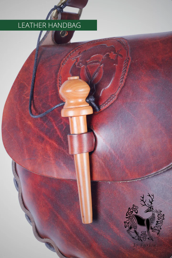 HANDCARVED LEATHER BAG WITH CELTIC DESIGN - Image 3