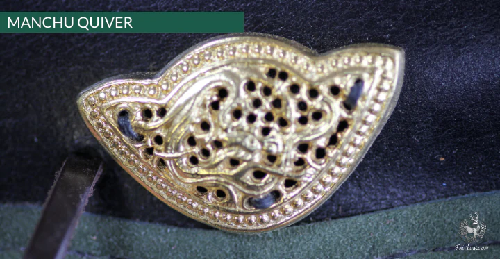 MANCHU QUIVER, THICK SADDLER QUALITY LEATHER, HANDMADE, ORNAMENTED GREEN - Image 9