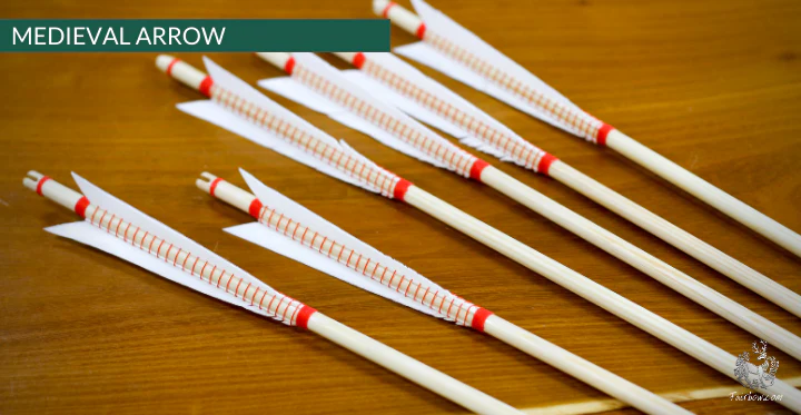 MEDIEVAL ARROW WOODEN SHAFT SELF NOCKED FULLY WHIPPED SET OF 6 ARROWS - Image 3