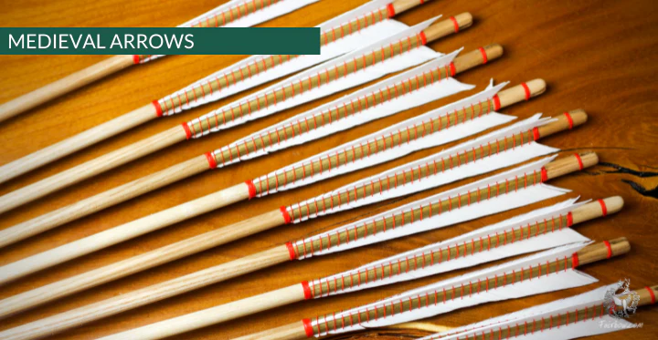 MEDIEVAL ARROW WOODEN SHAFT SELF NOCKED FULLY WHIPPED SET OF 6 ARROWS - Image 9