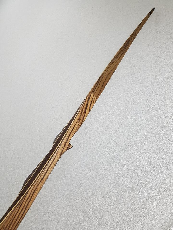 R-D 68" BOW BAMBOO-GLASS 60 lbs @ 28 inch with ROSEWOOD AND ZEBRANO VENEER - Image 4