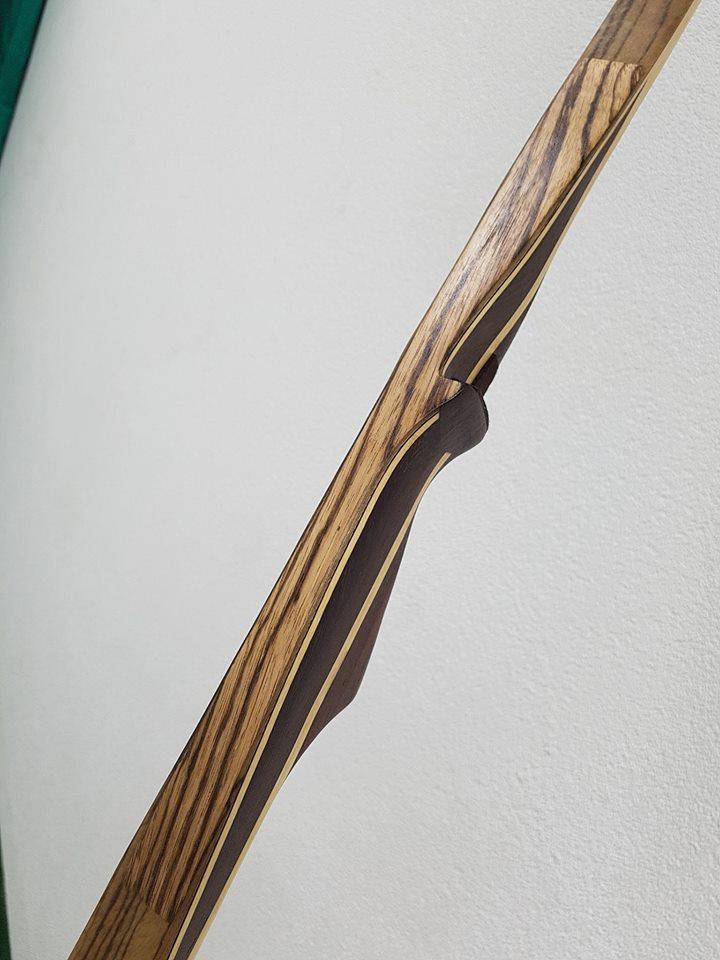 R-D 68" BOW BAMBOO-GLASS 60 lbs @ 28 inch with ROSEWOOD AND ZEBRANO VENEER - Image 5