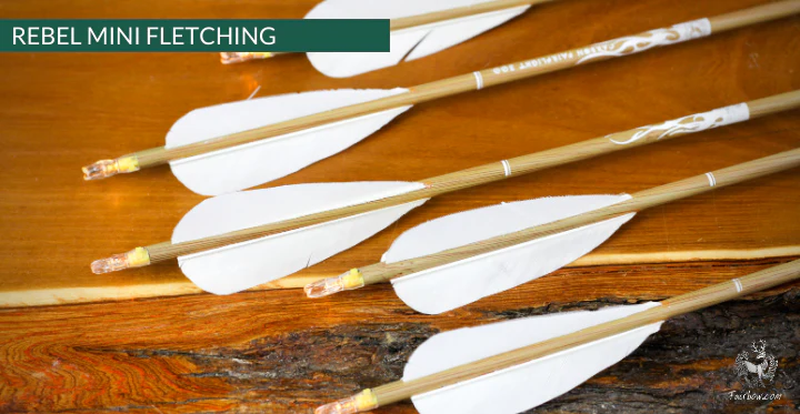 REBEL ARROWS, 4.1 INCH OR 6.2 INCH HIGH PARABOLIC FEATHERS WOODEN SHAFT PLASTIC NOCK SET OF 6 - Image 3
