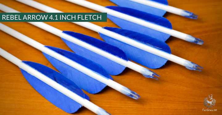 REBEL ARROWS, 4.1 INCH OR 6.2 INCH HIGH PARABOLIC FEATHERS WOODEN SHAFT PLASTIC NOCK SET OF 6 - Image 4