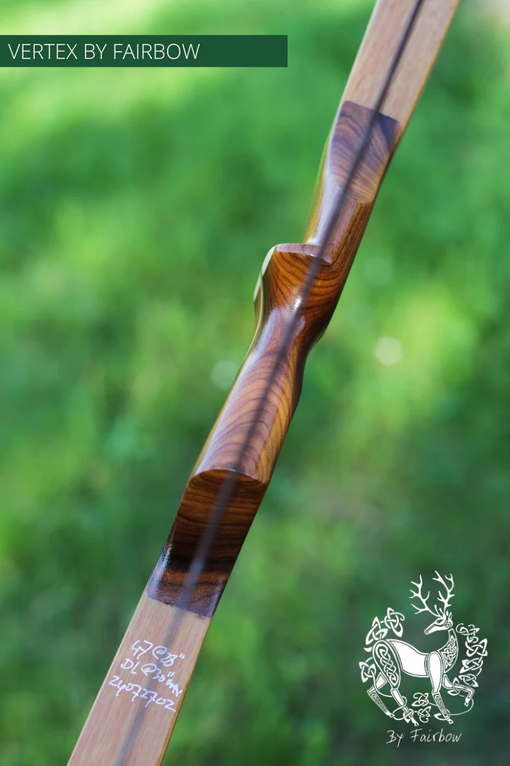 THE VERTEX BOW R-D 64" TIGERWOOD, BAMBOO-GLASS 47 LBS @ 28 INCH RH - Image 4