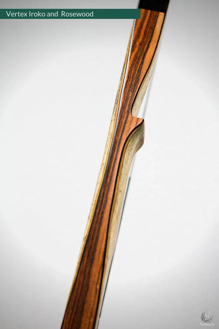 THE VERTEX BOW R-D 68" IROKO AND BLACK BAMBOO-GLASS 26 LBS @ 28 INCH RH - Image 4