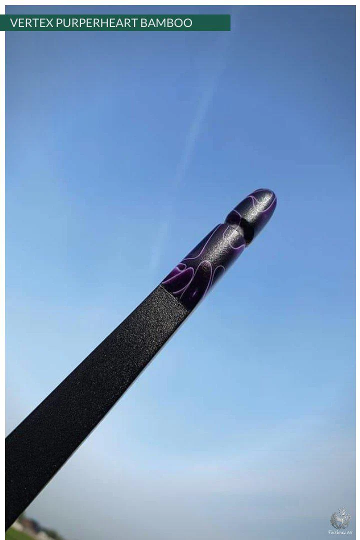 THE VERTEX BOW R-D 68" PURPERHEART AND BLACK, BAMBOO-GLASS 50 LBS @ 28 INCH RH - Image 4